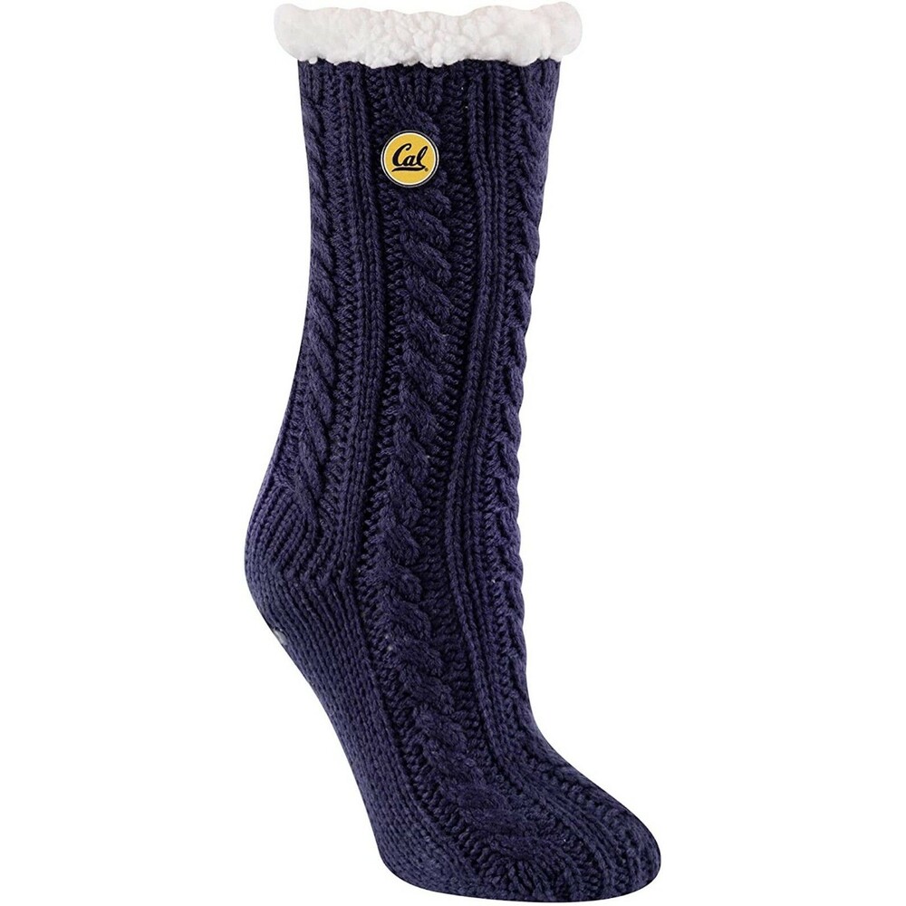 TCK University of California Miss Chalet Cable Knit Sherpa Lined Slipper Socks